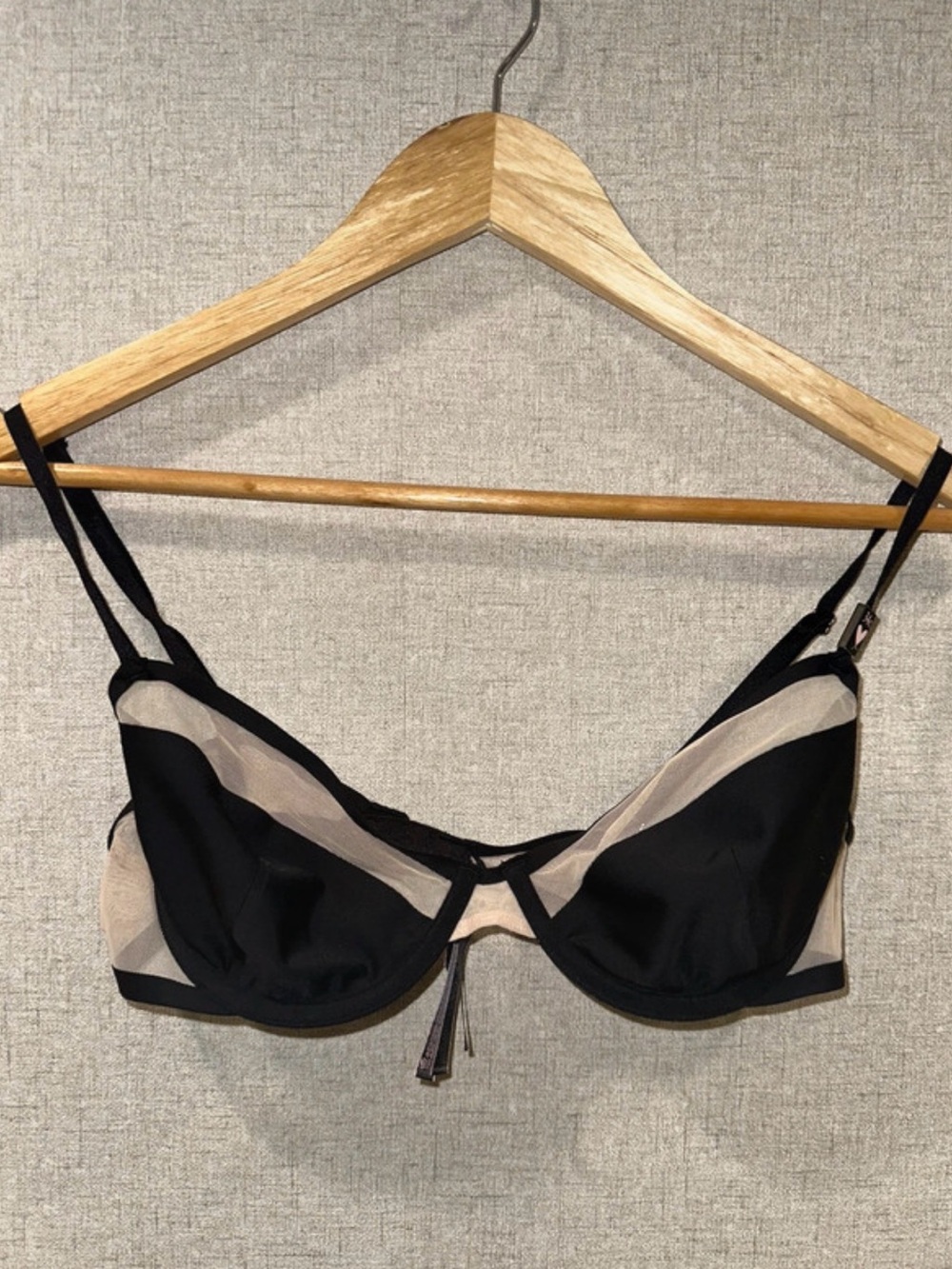{Victoria Secret} Black and Nude Mesh Underwire Bra